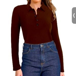 NWT Ribbed Polo Sweater
